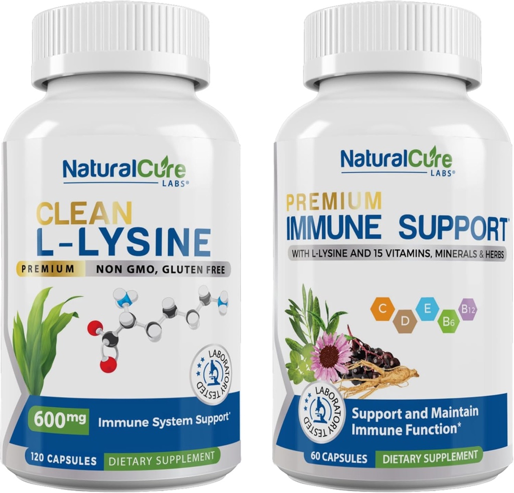 Natural Cure Labs Bundle: ניקוי L-Lysine + Immune Support