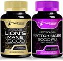 Goodness LABSRX Lions Mane תוספי קפסולות עם קפסולות Nattokinase