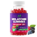 Melatonin 20 מ"ג חניכיים (120 Count) - תמיכה בשינה כוח מקסימלית למבוגרים עם 10 מ"ג של מלטונין Per Gummy - Gluten-Free, non-GMO, Vegetarian, גדול Tasting מעורב ברי פלאמור - 60 משרתים