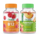ויטמין B12 + Turmeric Curcumin, Gummies Bundle - גדול Tasting, ויטמין תוסף, Gluten חינם, GMO חינם, Chewable