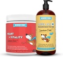 WONDER PAWS Heart + Vitality Superhero Chews Plus אומגה Max Fish Oil - for Dogs Heart Health, Skin and Joint Care & Immune Support - Heart + Vitality 90 Chews - אומגה מקס 16 Ouncesces