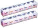 GMS Weekly Pill Organer - 7-Day שכותרתו השוואת מחירים עבור תוספי מזון, ויטמינים ותרופות - Secure Latches - אידיאלי עבור Daily Use & Travel - Clear - 2 Pack