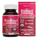 BioBeet® Max Power Beet Root קפסולות - 21:1 ריכוזrate, כל משרת דרבירד מ-28350 מ"ג אורגני Beetrootment with BioPerine® Black Pepper (60 קפסולות)
