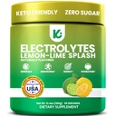 אבקת Keppi Electrolytes - לימון Lime Flavor 50 משרתים - No Sugar hydrotion תוסף עם Potassium, Magnesium, Sodium - Keto, Vegan, Fasting-Friendly, Zero Calorie Electrolyte Drink