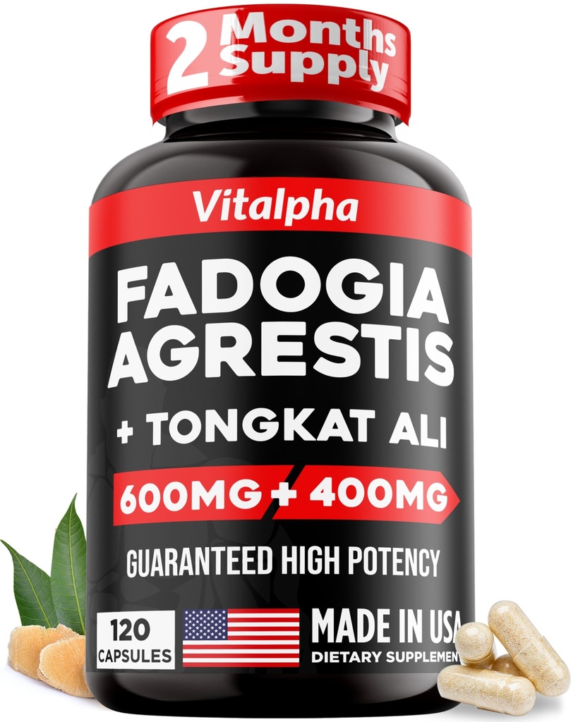 Ultra Concentrated 86,000 מ"ג Fadogia Agrestis Tongkat Ali Band - 200:1 טונגקאט עלי + 10:1 Fadogia Agrestis + Bioperine - תערובת כוח מקסימלי עבור ביצועים ושרירים ביצועים - 120 V-Caps