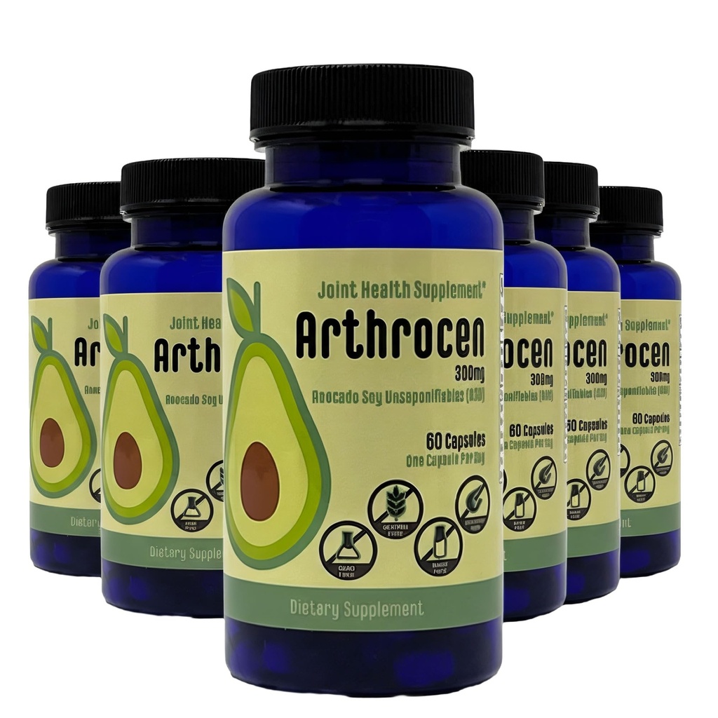 תוסף בריאות משותף, 300Mg Avocado Soy Unsaponifiable, non-GMO, חלב חינם, Gluten Free & Shell דגים חינם, 60 יום אספקה, יום קפסולה אחד (12 חודשים)