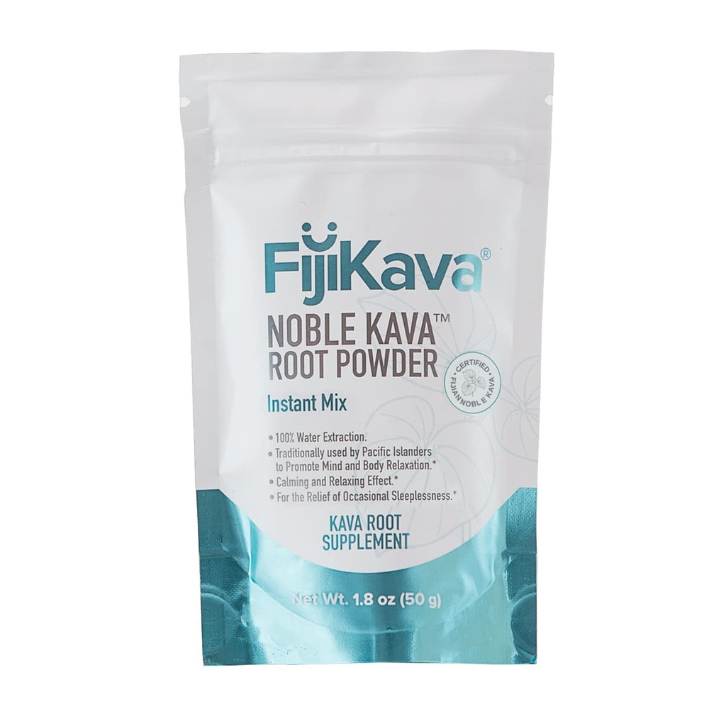 FijiKava מיידי Kava Kava אבקת 50g - Premium Kava Root אבקת עם תוכן גבוה Kavalactone - סיוע טבעי להרגעה, הקלה מתח ותמיכה בשינה - Easy-to-Mix