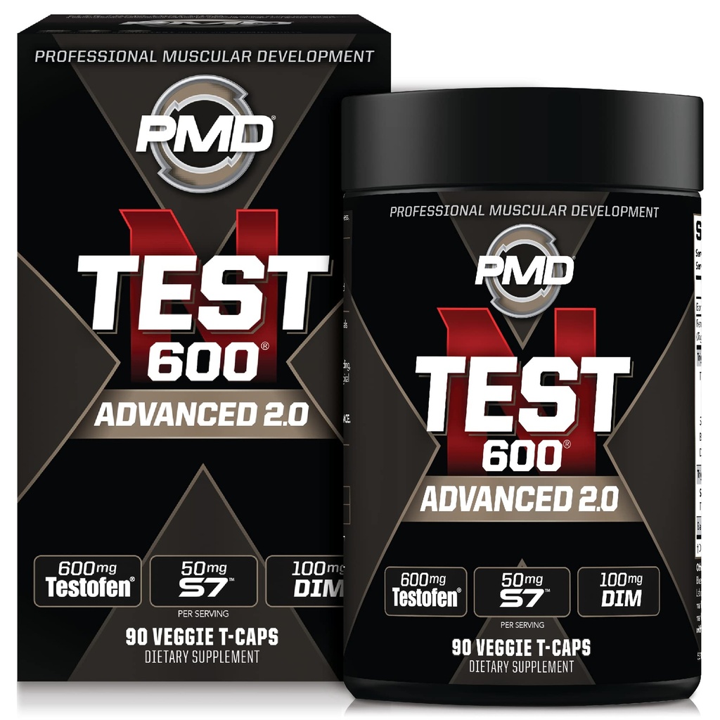 PMD ספורט N-Test 600 מתקדם Nitric Oxide Booster עבור גברים - עם בדיקה קלינית למד Testofen - שריר Lean וחוזק מקבל עם דיכוי Estrogen (90 Veggie - קפיצות)