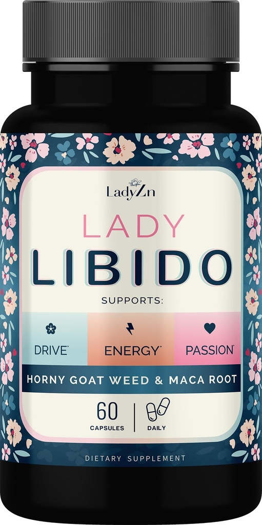 Lady Libido תוספת לנשים תמיכה Mood, Drive & אנרגיה, עם הורנסיגואטווד & Maca Root | נשים Libido Booster עבור נשים | גלולות הורמונים כדי Relieve מתח ולהפחית יבשות - 60 קפסולות