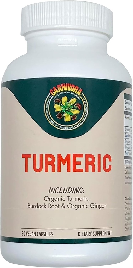 Carnivora Turmeric - תמיכה משותפת לבריאות העיכול (90 קפסולות טבעוניות)