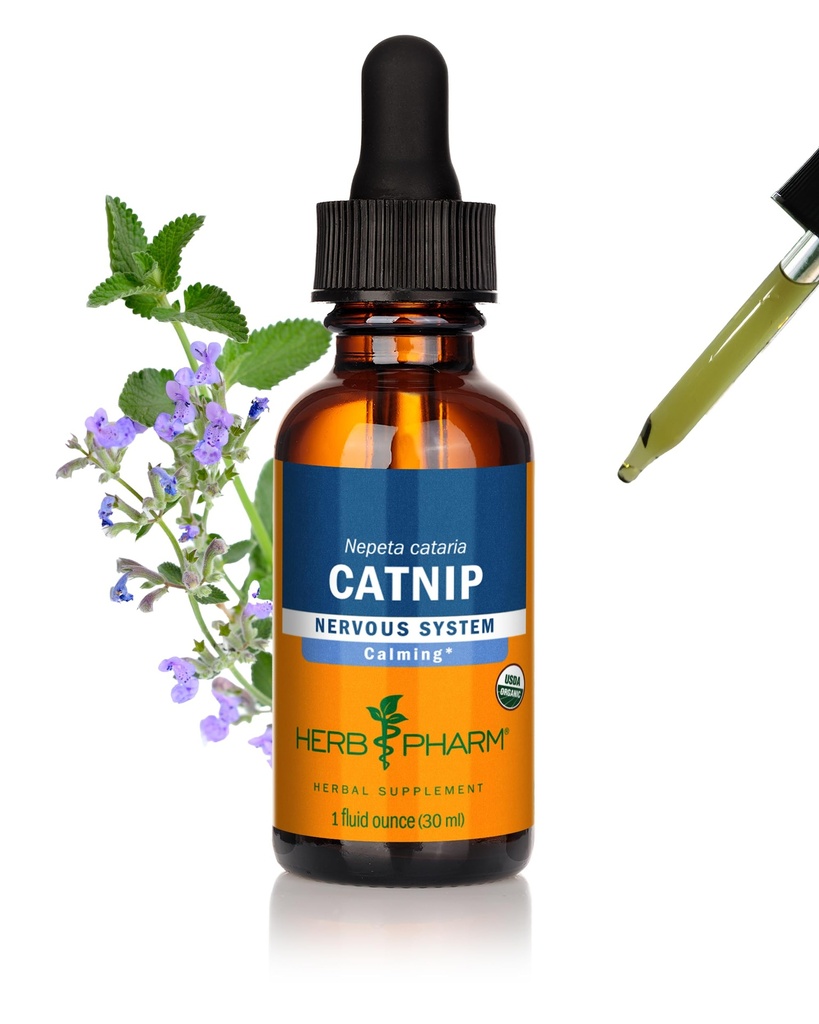 Herb Pharm מוסמך אורגני Catnip לחלץ תמיכה מערכת העצבים הקלה, 1 Fl Oz