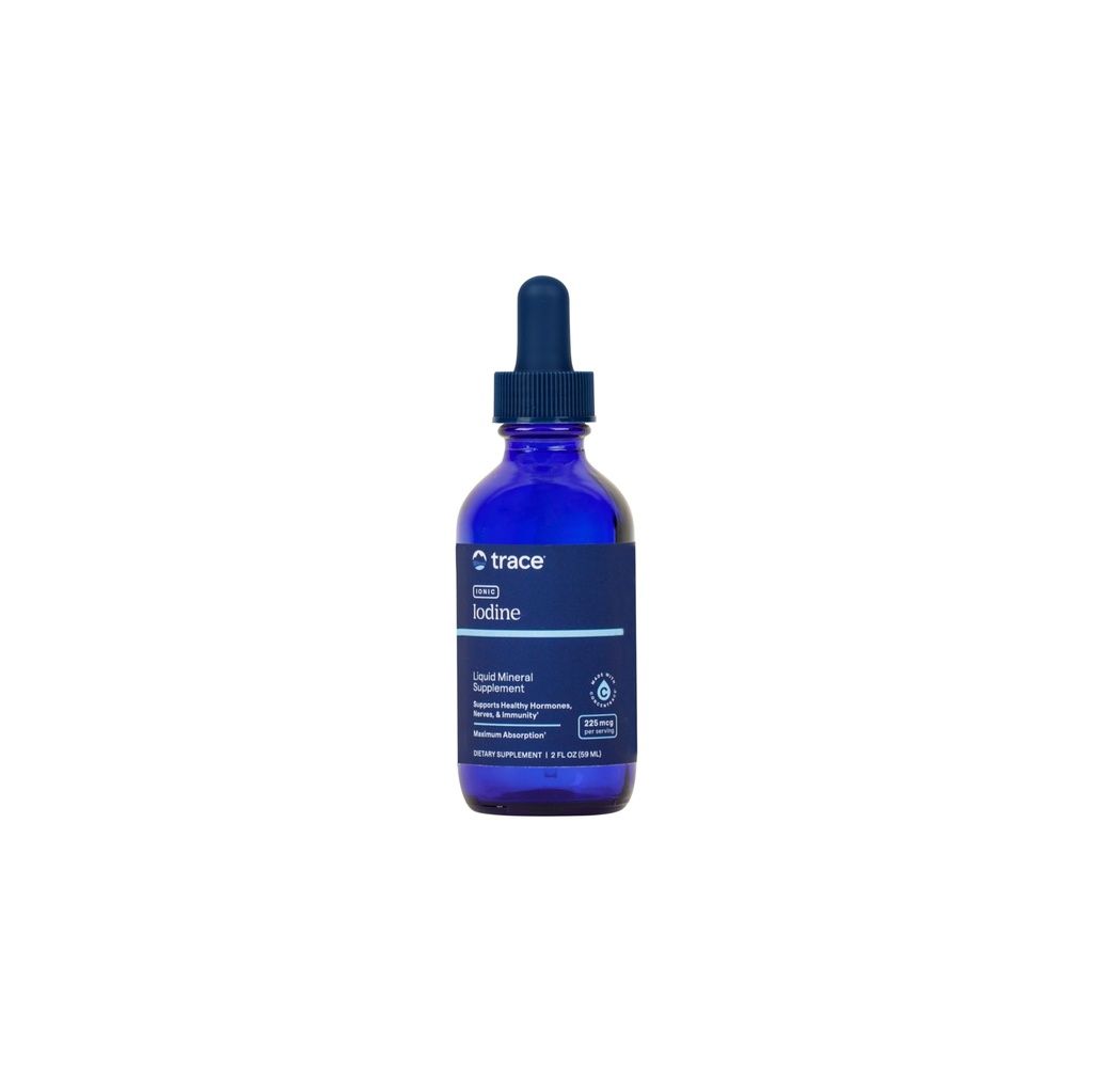 Trace מינרלים Ionic Iodine 225 mcg - גל תוספת לתמיכה מערכת החיסון & Thyroid בריאות - Iodine טיפות עם Magnesium - תמיכה מערכת העצבים בריאה - 2 oz (295 משרתים)