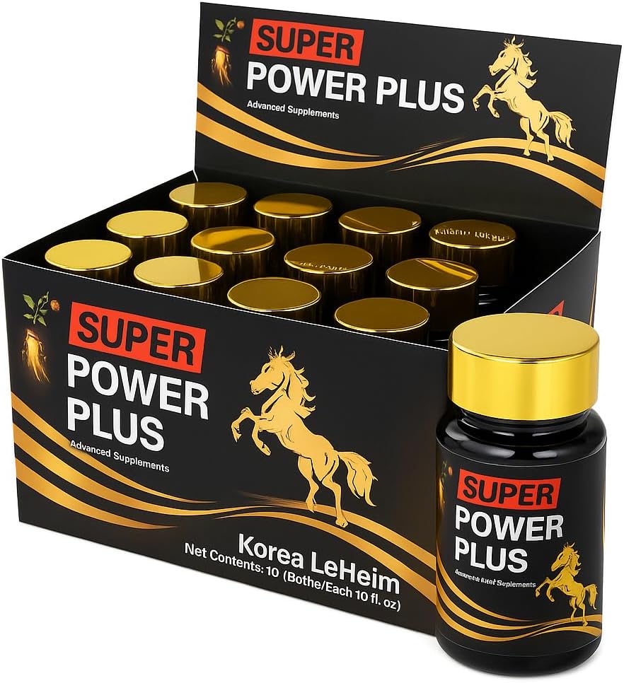 Elestoria Power Plus Super - 10 בקבוקי Super Power-Plus הבוטני תוספת מינרלים נוזלי (1 FL OZ) קוריאני גינזנג לחלץ ג'ינסנג תוספת טבעי גברים טוניני ג'ינסנג שורש הג'ינסנג האדום של ג'ינסנג טיפות Dropseng