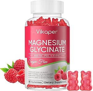 Magnesium Glycinate Gummies סוכר חינם, מגנזיום Potassium תוספת עם ויטמין D3,B6 כדי לישון, סטרס, חובה הקלה, תמיכה בריאות עבור מבוגרים, 180 Raspberry Flavormy