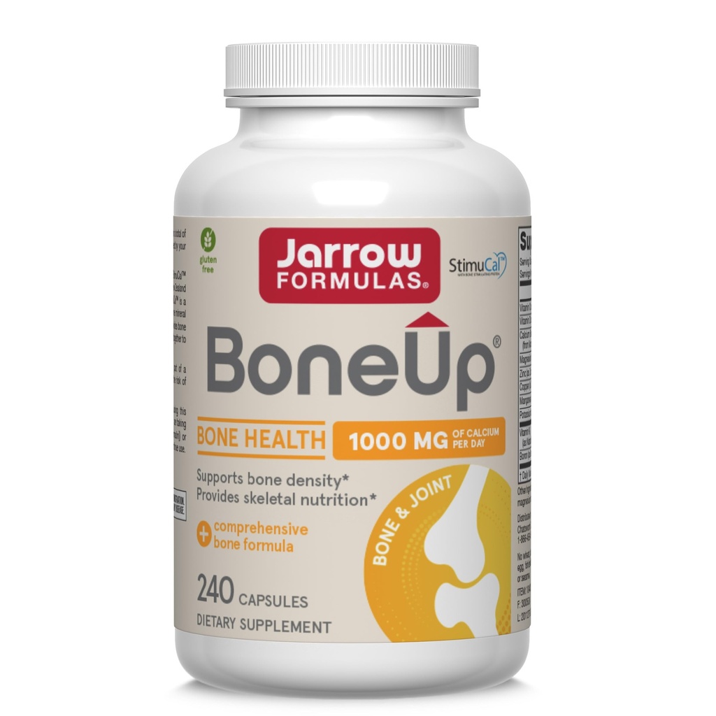 Jarrow Formulas BoneUp for Bone Density - ויטמין D3 ו-K2, תמיכה ב- Calcium, 240 קפסולות, מקדם תזונה של Skeletal, עד 40 ימים.