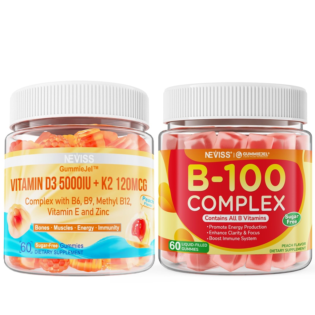 ויטמין D3 K2 Gummies + ויטמין B100 מורכב