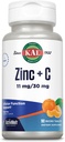 KAL Zinc Plus C, Instant Dissolve ויטמין C ו- Zinc, Function and Immune Support, Optimal Absorption, Natural Tangerine Flavor, 60-Day Money-Back Promise, 90 משרתים, 90 מיקרו טבליות