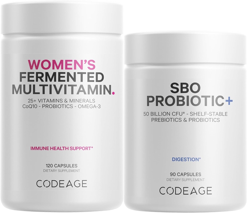 Codeage Daily Immune System תומך ב- Multivitamin לנשים + Probiotics Bundle