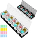 Restree Weekly Pill מארגנת, 14 השוואתיות ב- Portable Pill Box, 2 פעמים ביום AM/PM תרופות מארגנת, Moisture-Proof Travel Pill Case for הויטמין, Medicine, Fish Oil/Supplements (White)