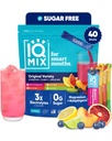 אבקת IQMIX hydrotion Electrolyte - 4in-1 פורמולה עבור הידרה, בהירות נפשית, Mood and Recovery - Sugar-Free Drink Mix, Keto, Magnesium L-Threonate, Lion's Mane - 40 Count Variety Pack