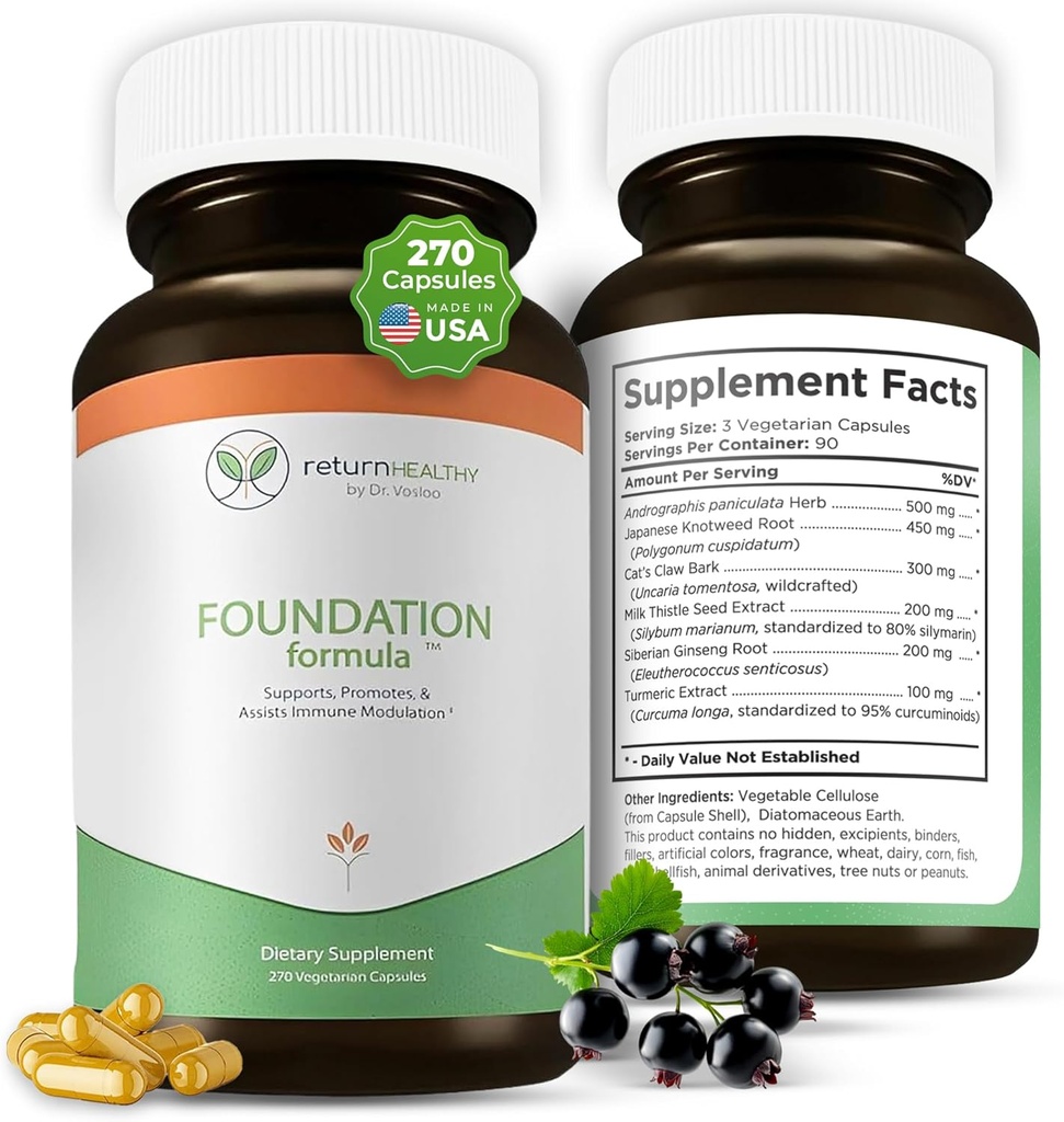 קרן פורמולה | Tick Immune Support Supplement | with Japanese Knotweed Root, Cat's Claw, Milk Thistle | Resveratrol תוסף | Non-GMO, All-Natural & Vegetarian, 270 קפסולות