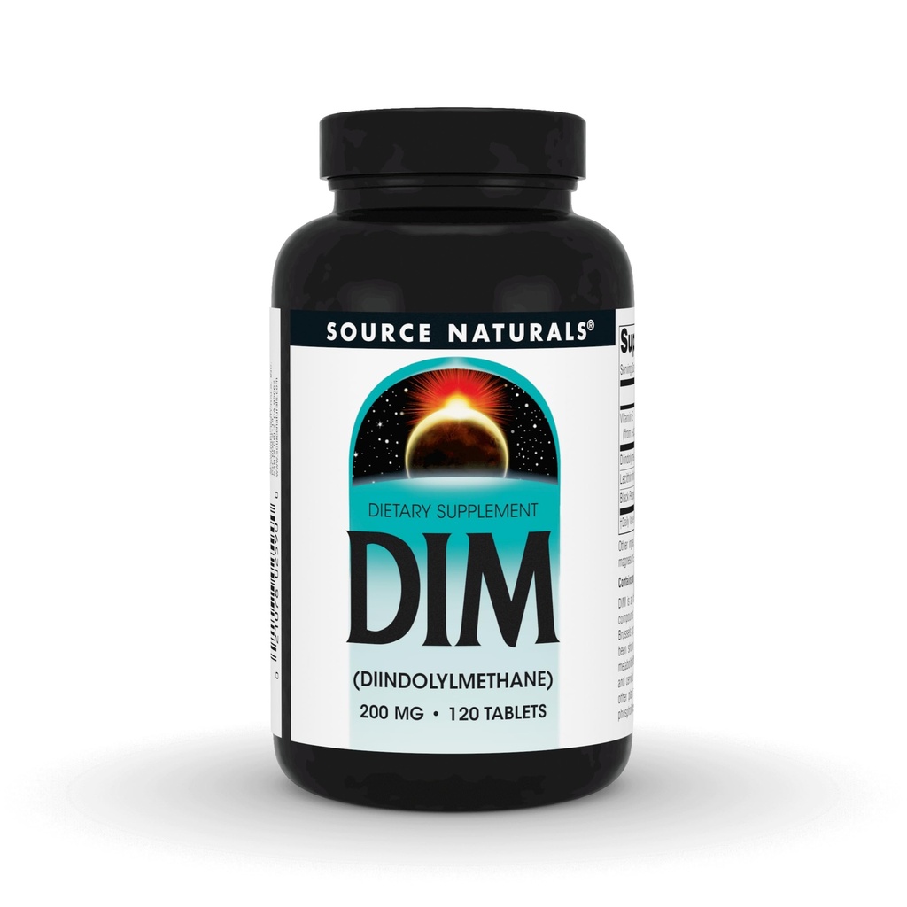 מקור טבעי DIM, Diindolylmethane 200 מ"ג עם BioPerine, ויטמין E & More - 120 טבליות