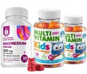 ילדים Multivitamin Gummies 14 ויטמינים חיוניים ומגנזיום מסטיקמי סוכר חינם - ויטמין A,C,D,E Vegetarian B6 & B12, Zinc,Biotin עם סוכר חינם Magnesium Calm Chews לילדים & Ads