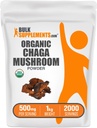 BulkSupplements.com אורגני Chaga Mushrooms אבקת - Chaga Mushroom תוסף, Superfood תוסף - טבעוני וגלוטן חינם, 500 מ"ג לשרת, 1kg (2.2 lbs) (Pack של 1)