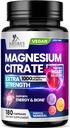 Magnesium Citrate תוספת גלולות 1000 מ"ג - 3X Power Magnesium תוספי עבור העצם, שריר, לב, תמיכה בשינה של הטבע עבור גברים ונשים, מג מינרלים טבעוני, non-GMO, בבקבוק בארה"ב, 180 קפסולות