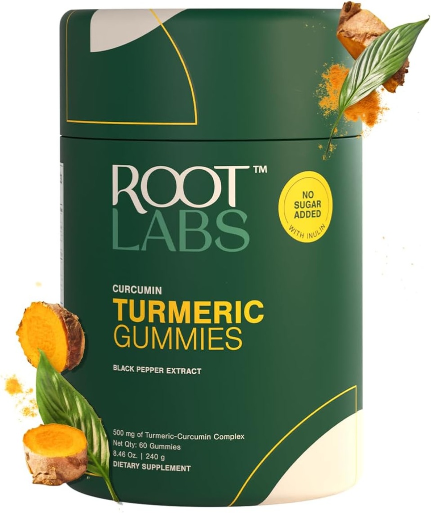 חניכיים טורמרניות I No added Sugar I 95% Curcumin & Black Pepper לחלץ I עבור מבוגרים וילדים I non-GMO I 100% טבעי אורגני I צד שלישי נבדק I 500 מ"ג I 60 מ"ג