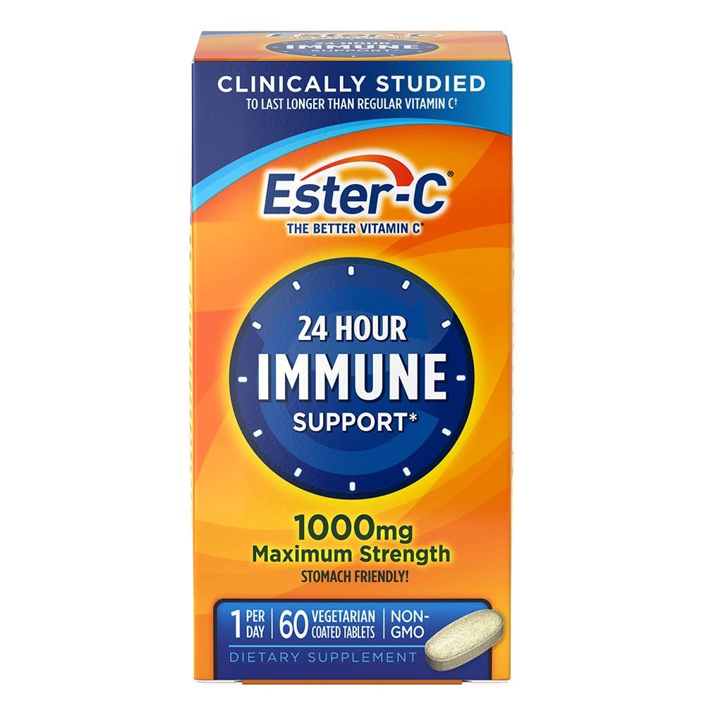 Ester-C ויטמין C, 1000 מ"ג, 60 טבליות מודבקות (Packaging May Vary)