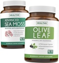 Sea Mossss & Olive Leaf Extraction (1-Month Supply)אוליב Mosss - אורגני אירי הים Moss - Raw Vegan Supplement (60 Caps) ו-אוליב מסך Super Power: 20% Ol Europein - Vegetarian (120 Caps)