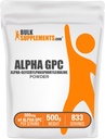 BulkSupplements.com Alpha GPC אבקת - תוספי כולסטרול, Alpha GPC 300 מ"ג - Unflavored & Gluten Free, 600 מ"ג לשרת, 500g (1.1 lbs) (Pack of 1)