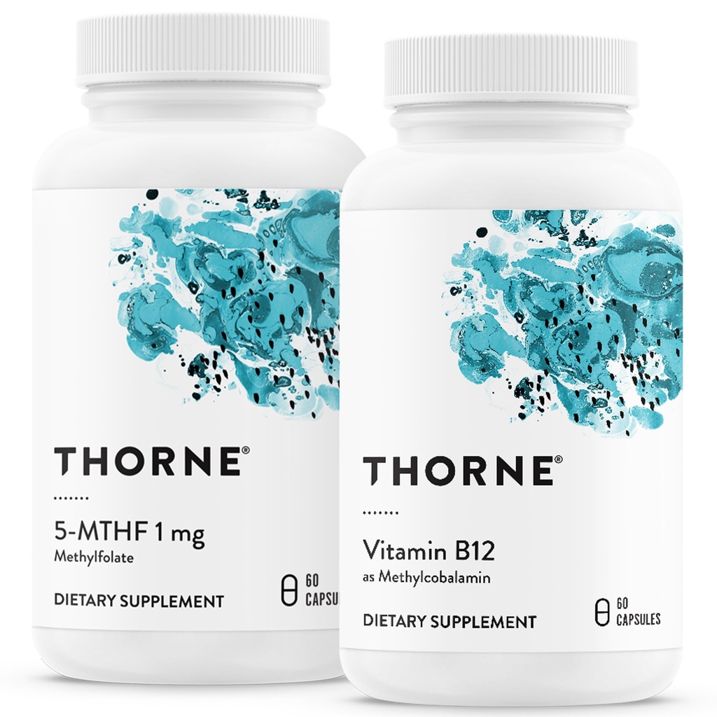 THORNE - 5-MTHF & ויטמין B12 Bundle - Cardiovascular & Nerve תמיכה - 60 משרתים