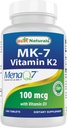 Best Naturals ויטמין K2 (MK7) עם D3 תוסף העצם ובריאות הלב (5000 IU ויטמין D3 & 100 mcg ויטמין K2 MK7), 180 טבליות