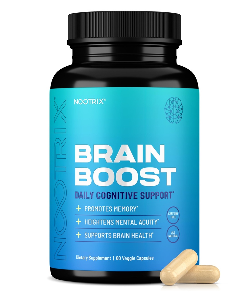 Nootrix Brain Boost Nootropic תוספת | תמיכה בזיכרון, מיקוד נפש, בריאות קוגניטיבית ואנרגיה | קידום בריאות Mood & Brain function