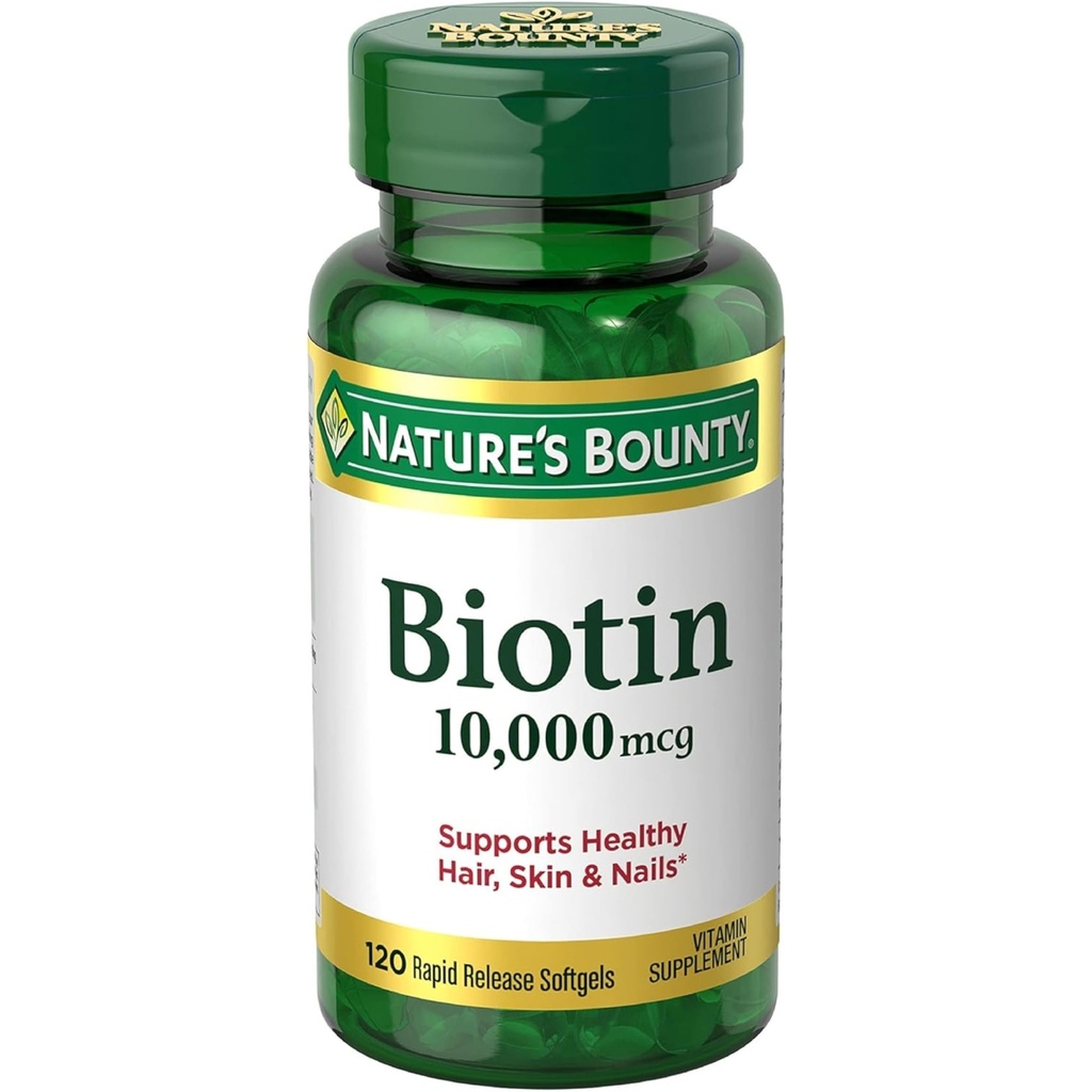 Nature's Bounty Biotin 10, 000 מקג, שחרור מהיר Softgels 120 Ea (Pack of 2)