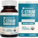 C-Strum® Organic Bovine Colostrum תוסף, 60% igG, First Milking, Grass פד, Max Power Colostrum כמוסות של פרות חלב גרמניות - Gut, Immunity, Skin & Hair Support (90 ספירה)