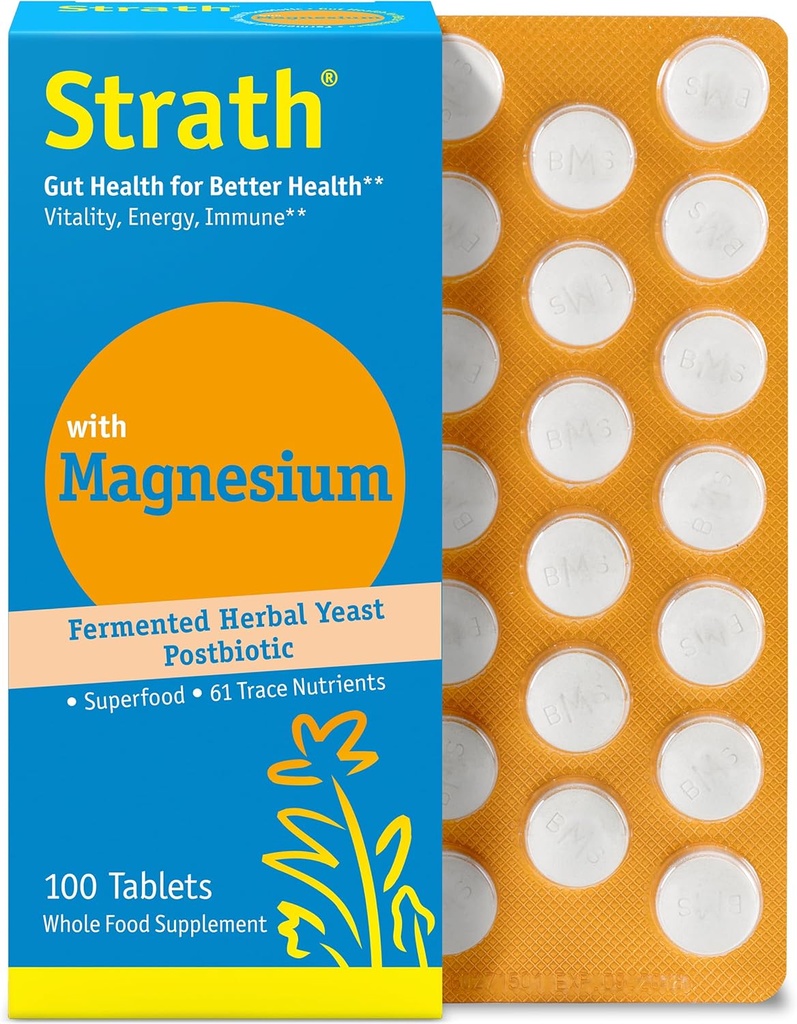 סטראט עם Magnesium Herbal Yמזרח פוסטביוטיקה 100 טבליות | תומך בתפקוד Immune | קידום בריאות | Non GMO | Gluten Free | Sugar Free | Sugar Free