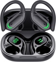 אוזניות אלחוטיות Bluetooth 5.4 אוזניות, 96hrs Playtime, Wireless Charging Case LED Display, Over Ear Headphones, ENC Noise בוטלהling, Hi-Fi Sound, IP7 Waterified, for Sports Workouts (Deep Black)