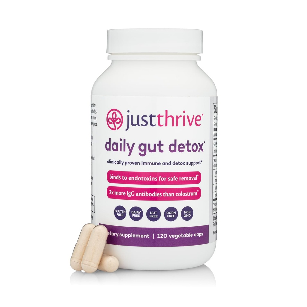 Just Thrive - Ultimate IgG - Complete Immune Support Supplement - Detox Formula, 120 קפסולות ירקות