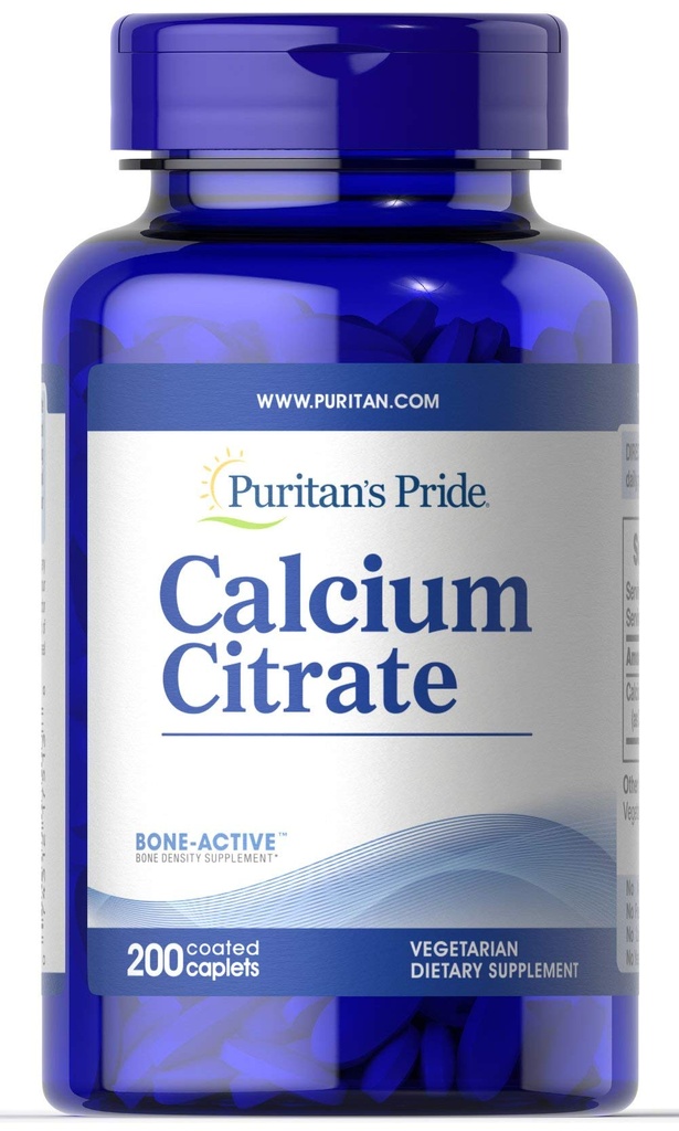 גאווה של Puritan's Pride Calcium Citrate 200 Mg, 200 הרוזן
