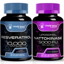 Wellness LABSRX Resveratrol קפסולות 10000 מ"ג - קפסולות תוספי נטוקינסאז - 5000 FU