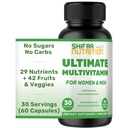 SHIFAA NUTRITION Halal Multivitamins עבור נשים, גברים ומבוגרים, 30 משרתים | ברזל, ויטמין A, B6, B12, Biotin, Niacin, C, D3, E, Zinc, Calcium, Folic Acid, CoQ10