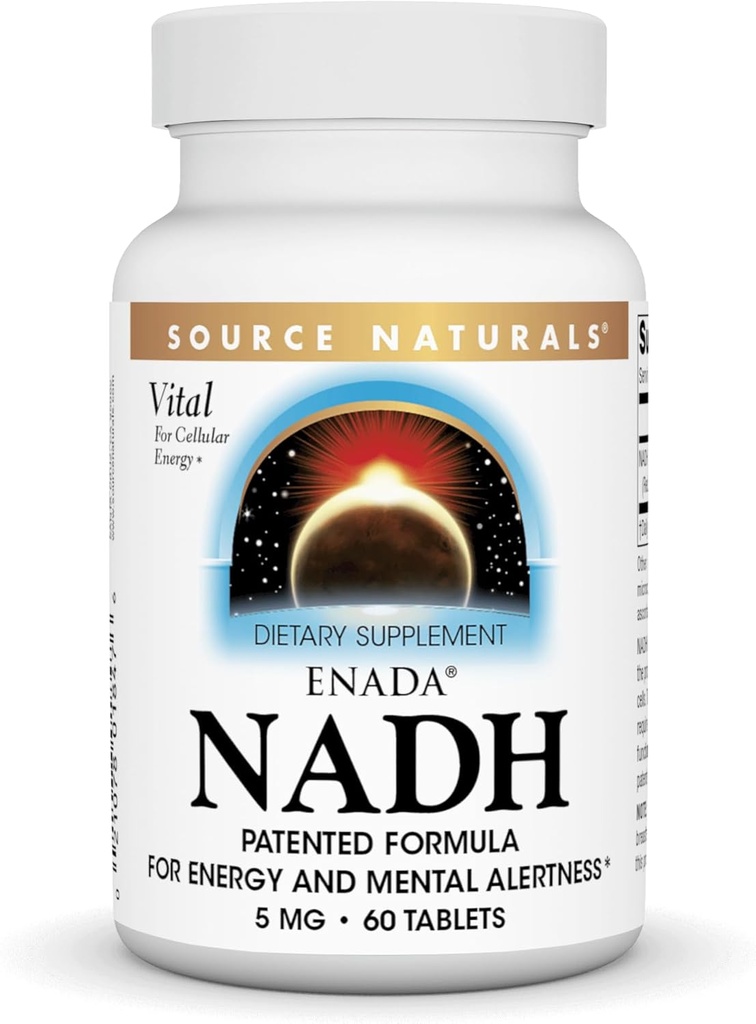 מקור Naturals Enada NADH 5 מ"ג, 60 טבליות