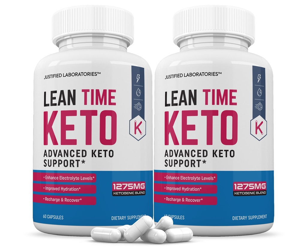 (2 Pack) Lean Time Keto Pills 1275MG New & משופר פורמולה מכיל Apple Cider Vinegar נוסף אבקת שמן זית בתולה 120 קפסולות