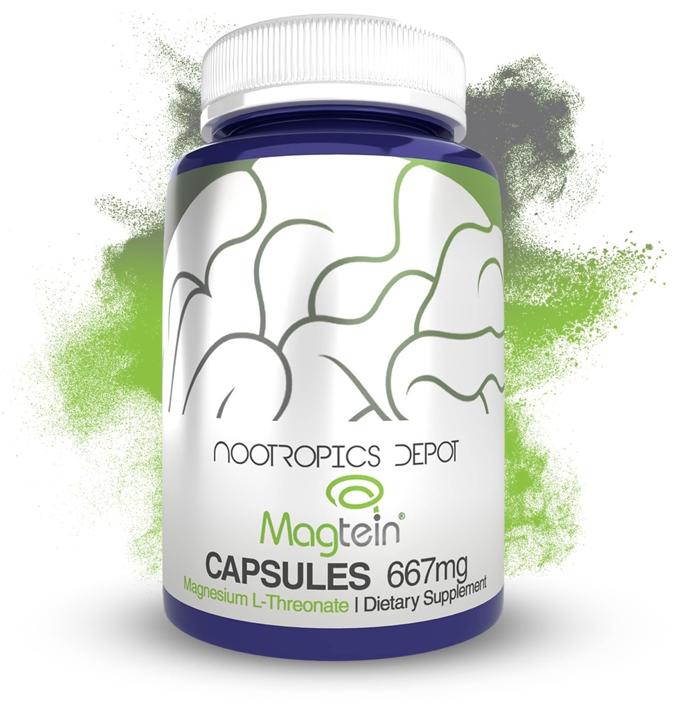Nootropics Depot Magtein Magnesium L-Threonate קפסולות | 90 Count | מינרלים תוספת | תמיכה טבעית של Mitochondrial function