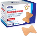 עמוד גמיש Bandages - Flex fabric Adhesive Bandages Finger-Tip Care וכדי להגן על Wounds מפני זיהומים - (100 Count Box)
