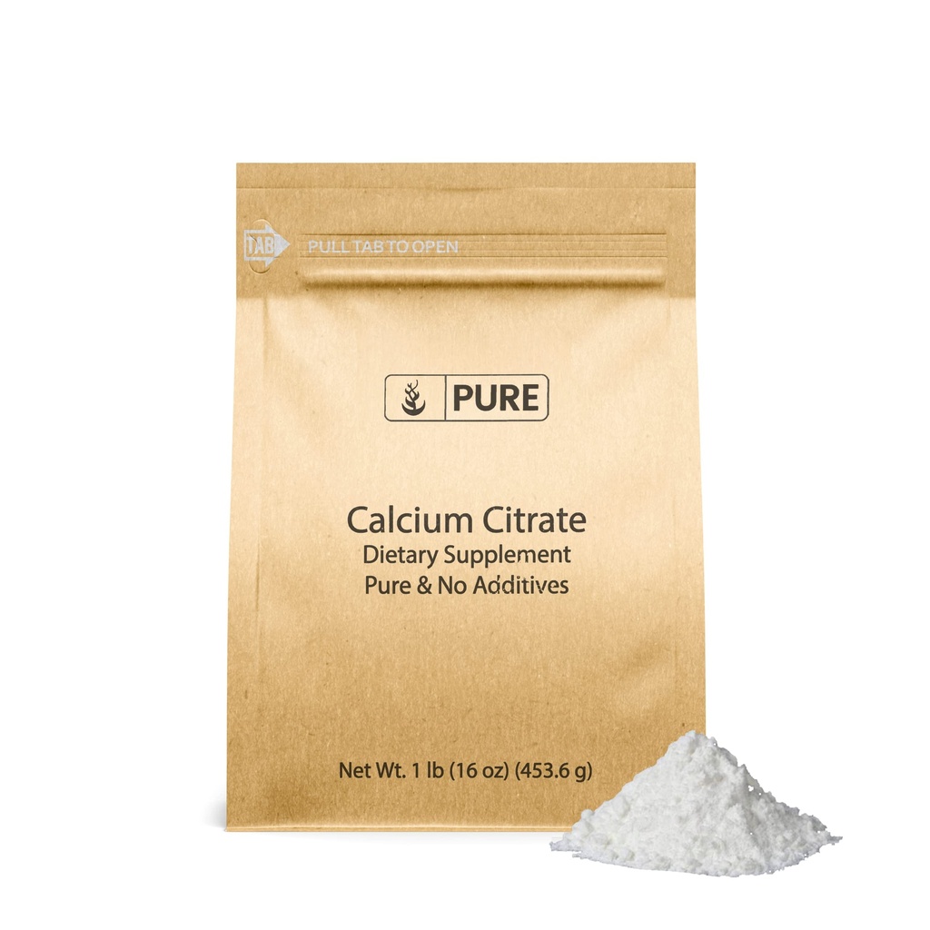 Pure Original Ingredients Calcium Citrate (1lb) Calcium תוסף, ללא תוספות או מילויים