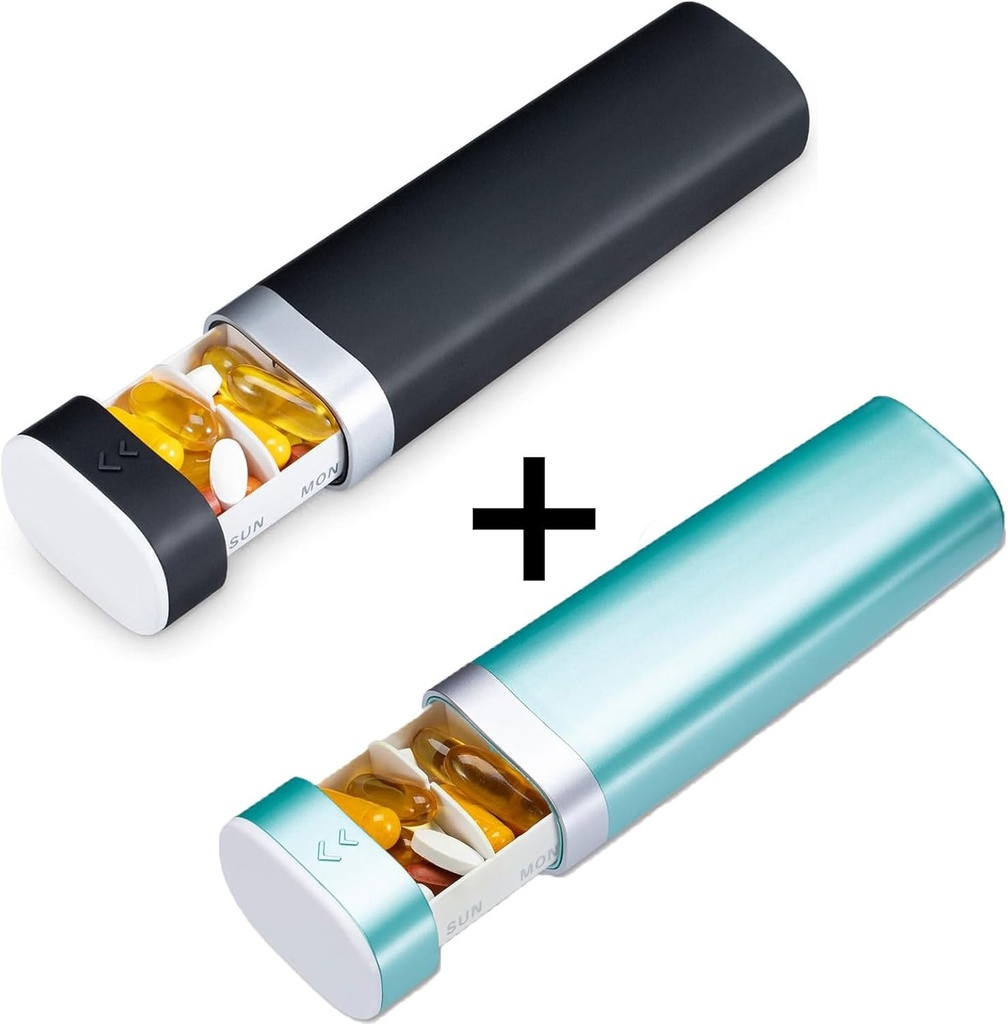 מארגנת גלולות שבועיות 7 יום, Betife Daily Pill Box, Travel Pill Case, Sweet Pill Holder כדי להחזיק ויטמינים, תרופות, תוספים, גלולות מארגנת